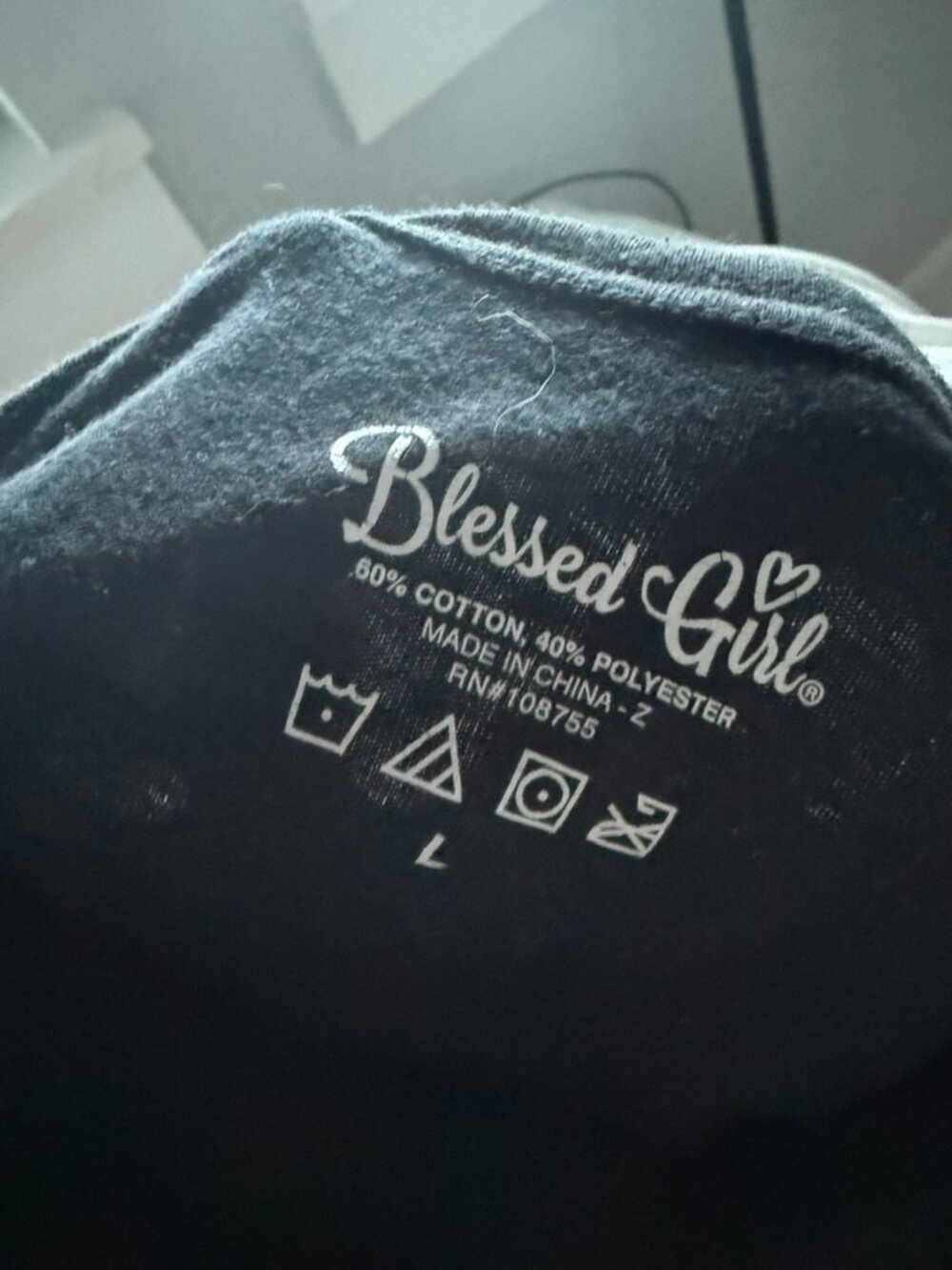 Blessed Girl Black Short Sleeve T-Shirt – Size L - Picture 3 of 4